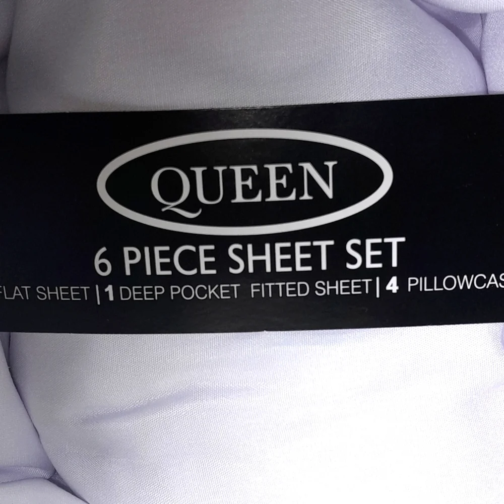 Bamboo Essence Queen White 6 Piece Sheet Set